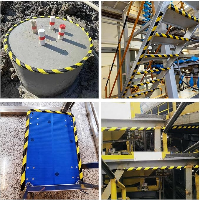 Wall Edge Corner Guards, 196.9in/5m Yellow Black Safety Bumpers, Self-Adhesive Foam Protector Padding, Protective Barriers for Installation On Furniture