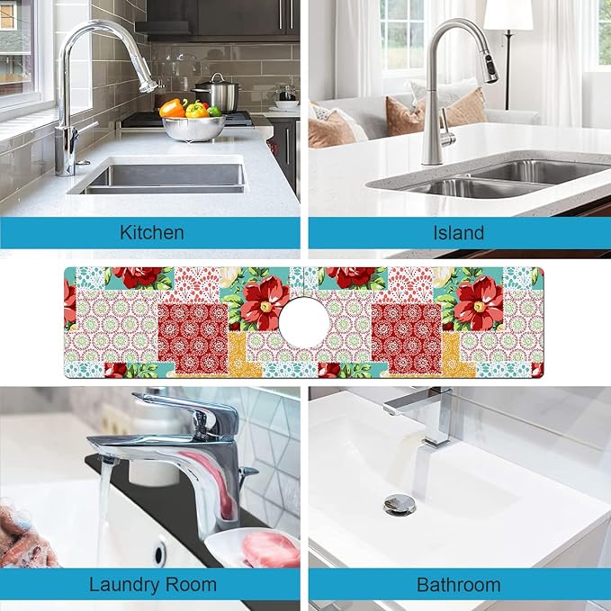 Kitchen Sink Splash Guard Faucet Mat Super Absorbent Fast Drying Mat Sink - Image 4