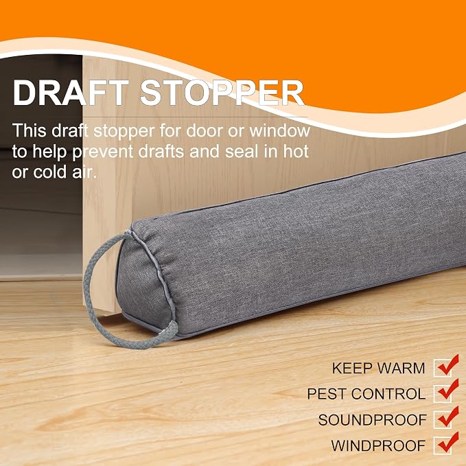 TORRAMI 30" Door Draft Stopper for Bottom of Doors, Seal Blocks Hot Air - Image 2