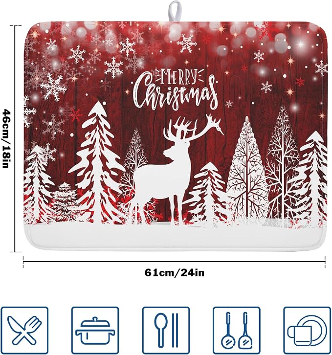 Merry Christmas Dish Drying Mats - Image 2