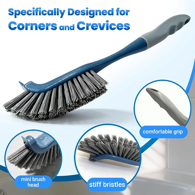 3 Pack Hard Bristle Scrub Brush Set, Cleaning Brush Designed - Image 3
