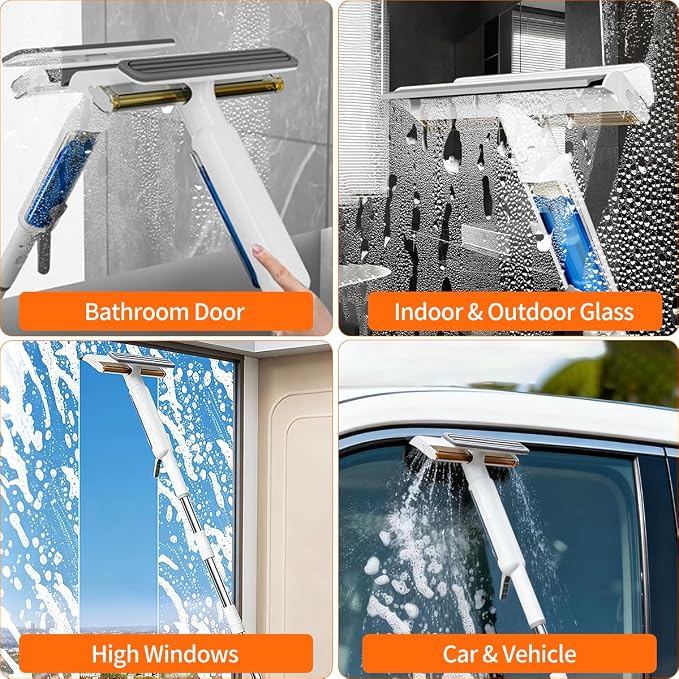 4 in 1 Window Squeegee with Water Tank, Window Cleaner Tool with Remote Control - Image 7
