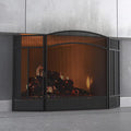 Fire Beauty Fireplace Screen 3 Panel Wrought Iron 48"(L) x 29"(H) Spark Guard Cover(Sanded Black)