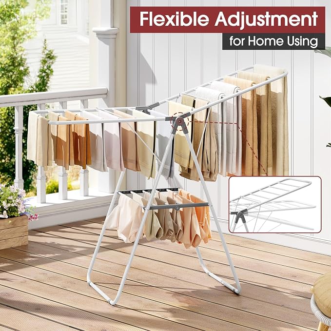 PEXCHASER Foldable Clothes Drying Rack | Adjustable Gullwings Space-Saving - Image 6