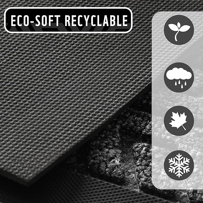 Yimobra Large Door Mat 36x24, All-Weather Waterproof Outdoor Mats for Front Door, Non Slip Rubber Doormat for Patio Proch Outside Entryway Indoor, Mix Grey