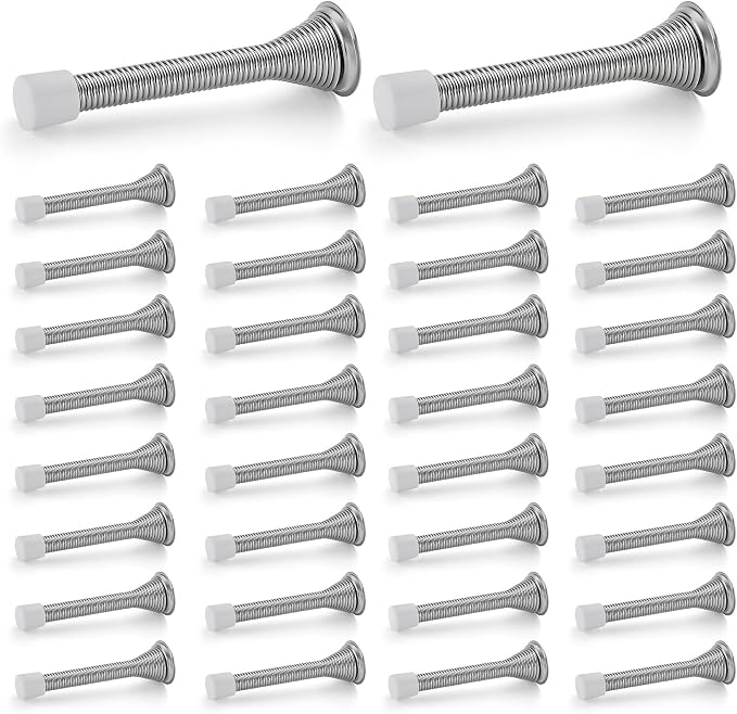 Ravinte Door Stoppers, 36 Pack Satin Nickel Spring Door Stops | Stoppers by Ravinte