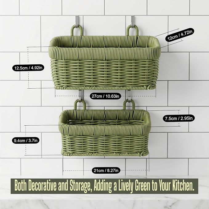 Wall Baskets, Hanging Wicker Baskets - Image 3