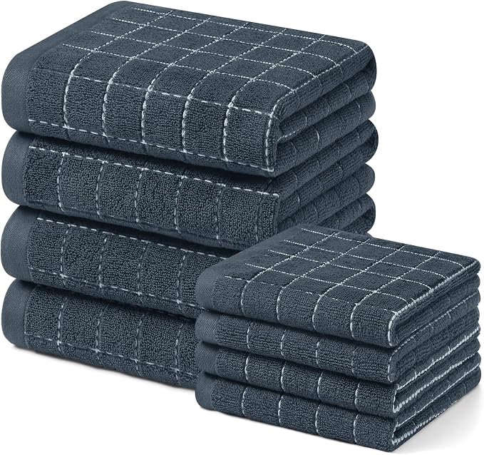 Homaxy Kitchen Towels and Dishcloths Set, Dark Grey by Homaxy