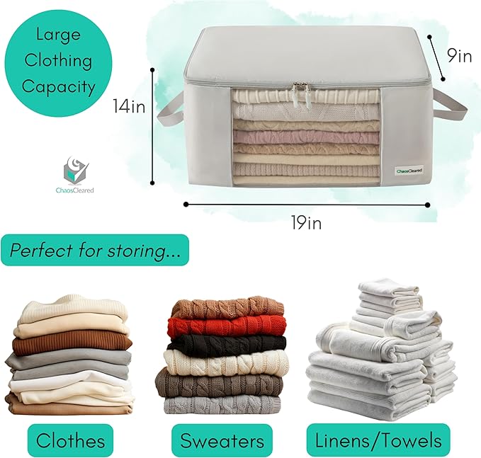 2 Pack Clothing Storage Bags Clothes Organizer folding fabric bags - Image 2