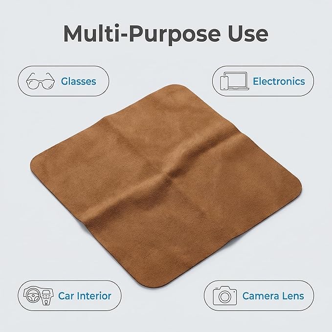10 Pack Microfiber Chamois Cleaning Cloths, Safety &Scratch-Free Lens Cleaning - Image 8