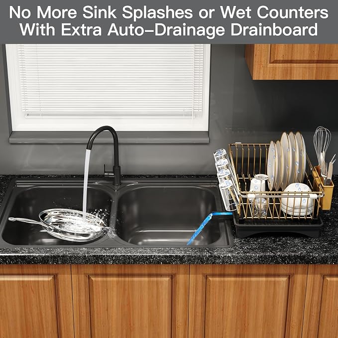 Gold Dish Drying Rack Over Sink - Image 5