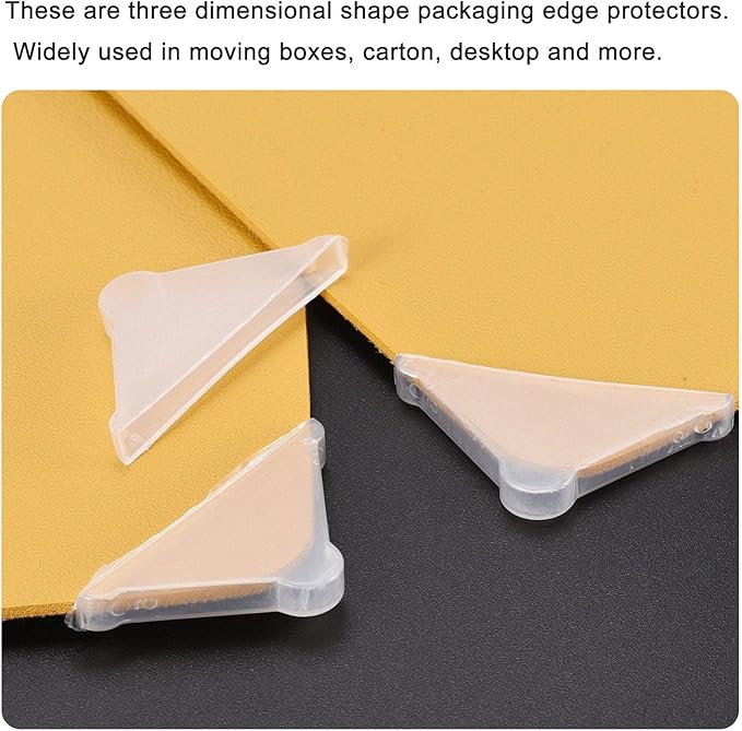 uxcell 20Pcs Plastic Corner Protectors 10x50mm Right Angle Shape Glass Corner Guards Cushion for Corner Protection of Glass, Mirror, Tile, White