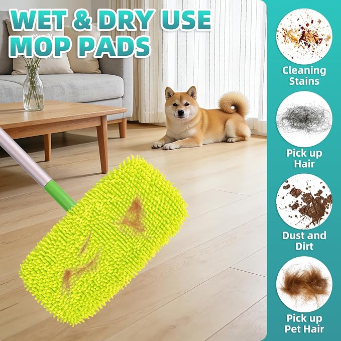 6 Pack Reusable Mop Pads for Swiffer, Washable Wet Pads Refill - Image 3