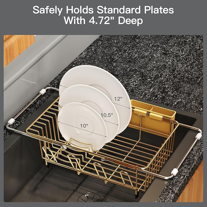 Gold Dish Drying Rack Over The Sink - Image 7