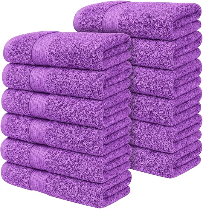 100% Cotton Hand Towels 18x28 Inches, 600 GSM, Soft & Absorbent by AmpleDecor
