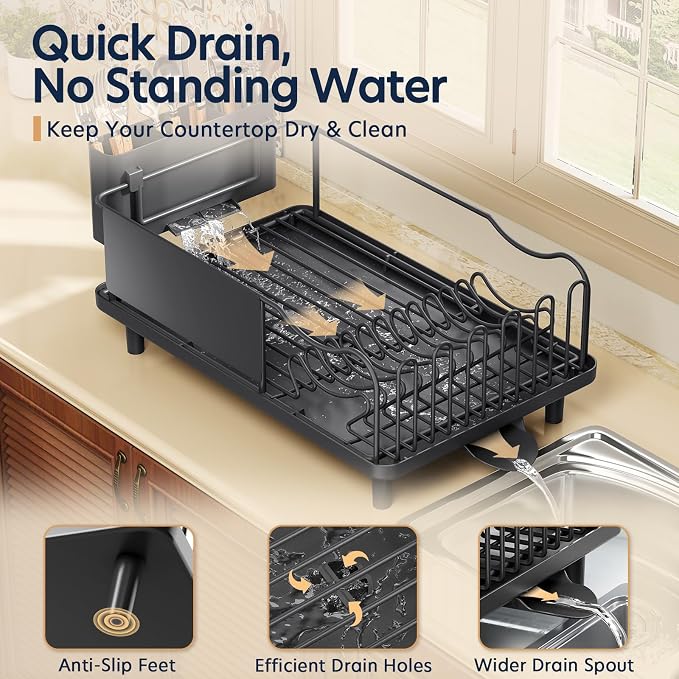 KINGRACK Dish Drying Rack for Kitchen Counter, Dish Drainer - Image 4