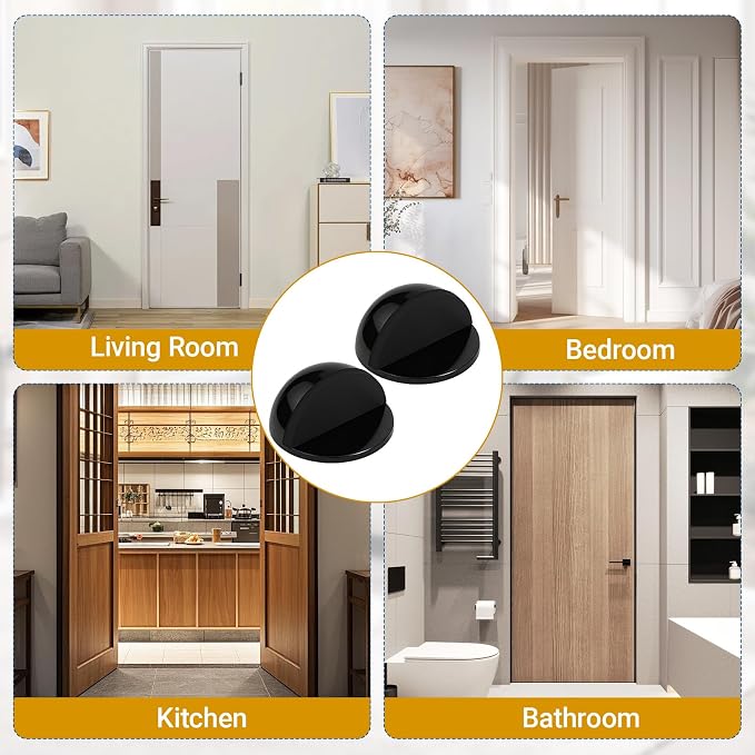 Self Adhesive Door Stoppers, Stainless Steel No Drill Rubber Floor Door Stop - Image 7