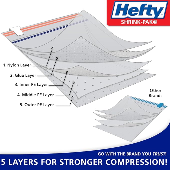 Space Bags Vacuum Storage Bags for Bedding Jumbo Compression 54 Pack Clear for - Image 2
