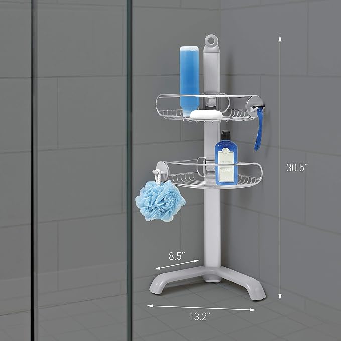 simplehuman Corner Shower Caddy, Stainless Steel and Anodized Aluminum - Image 3