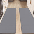 Color&Geometry Anti Fatigue Cushion Padded Kitchen Mat for Floor - 17x59+17x59,Easy Clean, Waterproof & Oil Proof, Anti Slip, Foam Rubber Runner Rug for Front Sink Comfort Standing, Grey Set of 2