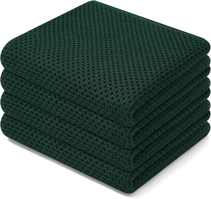 Homaxy 100% Cotton Waffle Weave Kitchen Dish Towels 4-Pack, Ultra Soft by Homaxy