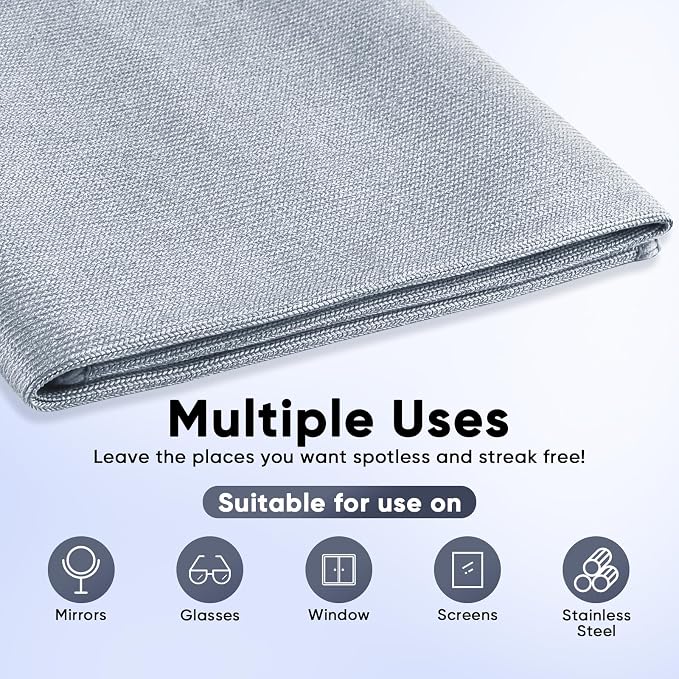 HOMEXCEL Glass Cleaning Cloths 6PK, Streak Free Towel - Image 4