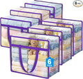 6 Pack Clear Storage Bags for Clothes, 45L Closet Organizers and Storage | by BuddingJoy-BuildaJoyfulLifeforYou