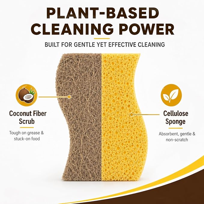 12 PCS Natural Sponges Kitchen, Dish Sponges - Image 3