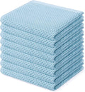 Homaxy 100% Cotton Waffle Weave Kitchen Dish Cloths 8-Pack, Sky Blue | 12 x 12 by Homaxy