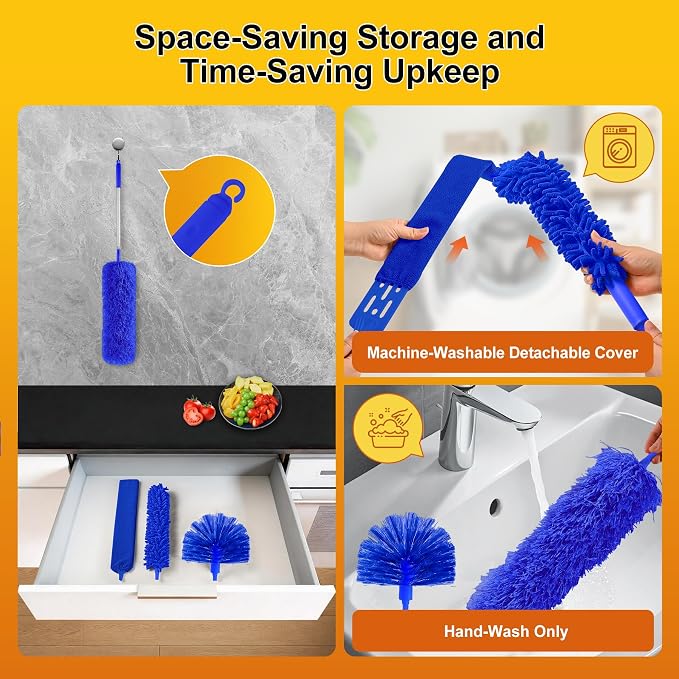 Tiumso Dusters for Cleaning, Microfiber Feather Duster 5-in-1 Kit, Duster - Image 6