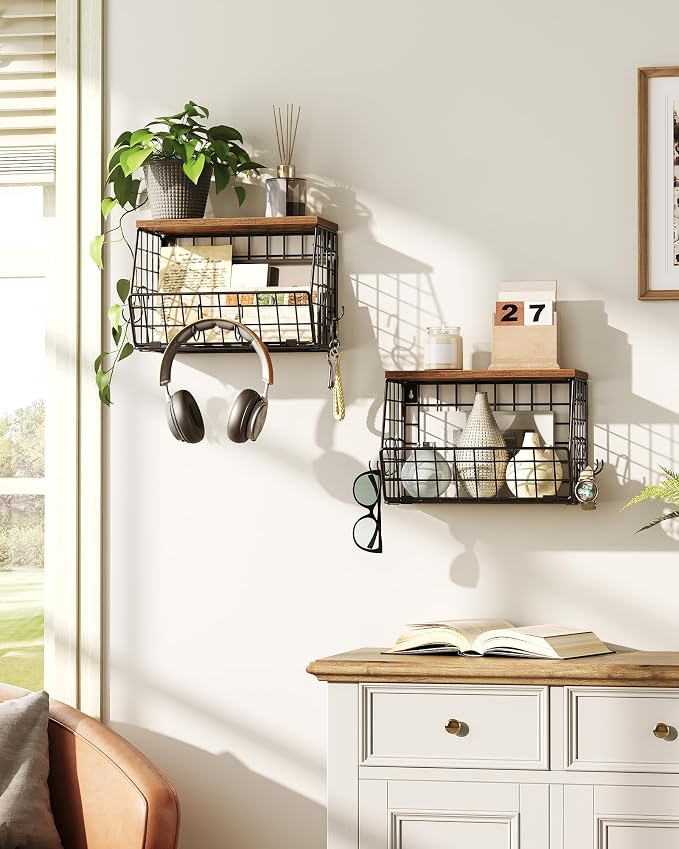 CHOEZON 2-Tier Fruit Basket for Kitchen, Stackable Hanging Basket Wire Baskets - Image 3