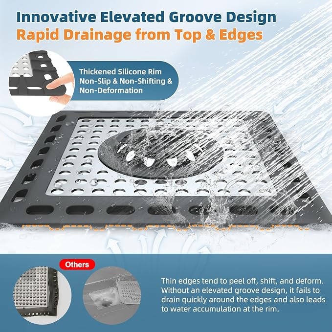 Hibbent Upgraded Shower Drain Hair Catcher, Shower Cover - Image 4
