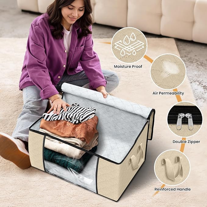 10 Pack Storage Bags for Clothes Blanket Storage Bins - Image 4