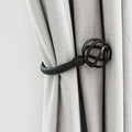 HIKMLK Geometric Industrial Curtain Holdbacks 2pcs, Solid Cast Iron Heavy Duty by HIKMLK