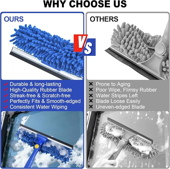 Wontolf 4-in-1 Window Squeegee, Window Cleaning Kit - Image 6