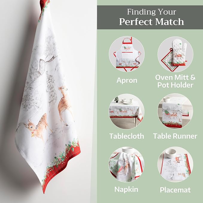 Maison d' Hermine Kitchen Towels Set of 3 Reusable 100% Cotton 27.50" x 20" - Image 6