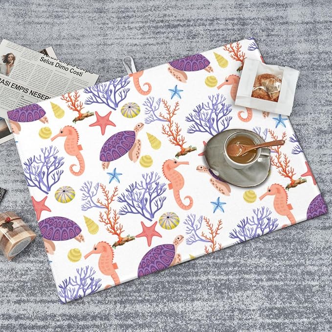 Purple Beach Sea Turtle Dish Drying Mat - Image 8
