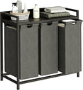 Herture Laundry Hamper with Shelf, Laundry Basket 3 Section, Laundry Sorter by Herture