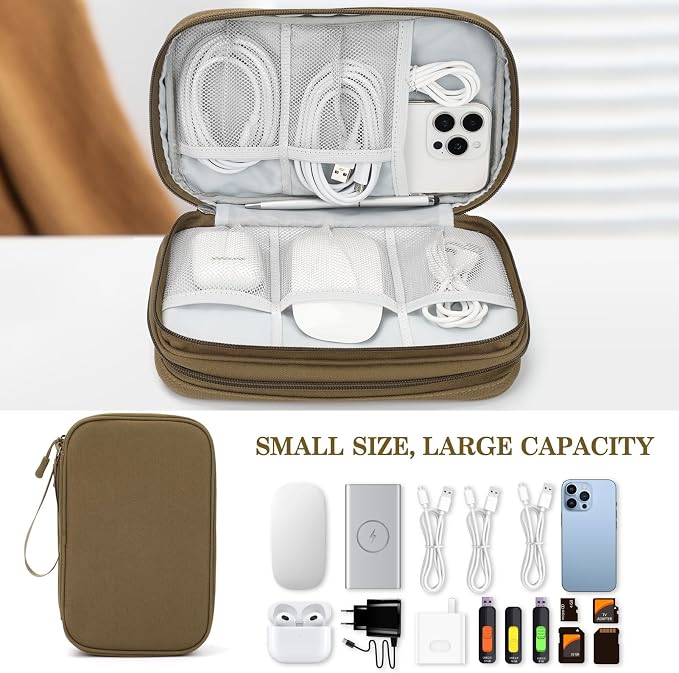 FYY Electronic Organizer, Travel Tech Pouch Bag, Waterproof, Double Layers - Image 6