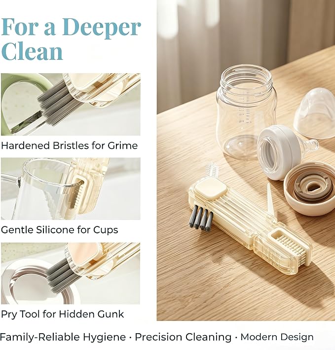VIDONIO 4 in 1 Cup Lid Gap Cleaning Brush, Mutipurpose Tiny Silicone Cup Holder - Image 6