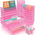 SpaceHacks 25 PCS Plastic Drawer Organizer, 4-Size Versatile Organizer Trays & by SpaceHacks