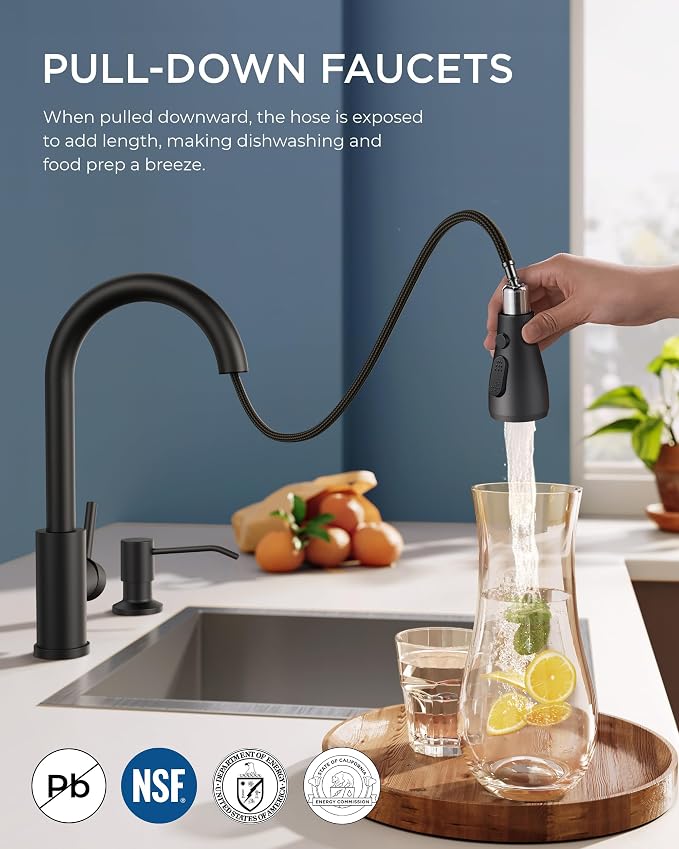 FORIOUS Black Kitchen Faucet - Image 2
