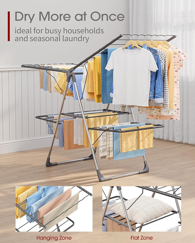 Sakugi Clothes Drying Rack, Foldable 2-Level - Image 2