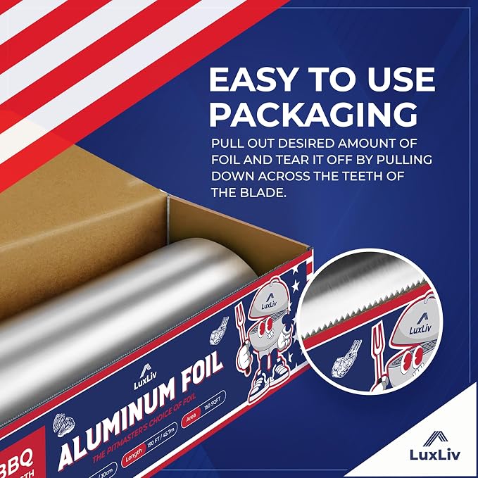 Aluminum Heavy Duty 30 Micron Tin Foil Roll – 12 inch wide x150ft ft Length - Image 6