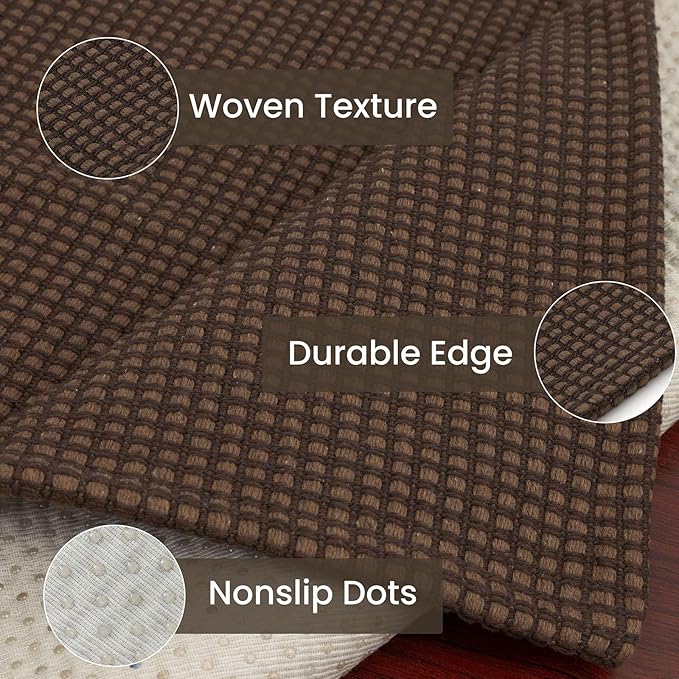 IOHOUZE Washable Exrea Long Hallway Runner Rug 3x16 Non Slip Rubber Backed Kitchen Runner Entryway Runner Indoor, Woven Rugs Floor Carpet for Kitchen Hall Entryway Stair, Brown