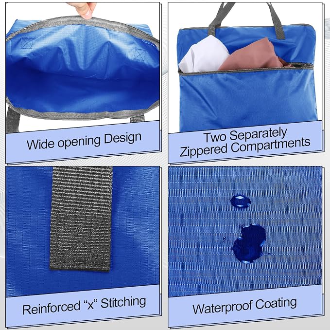 Oudain 2 Pcs Travel Laundry Bags Waterproof Dirty Clothes Bag - Image 2