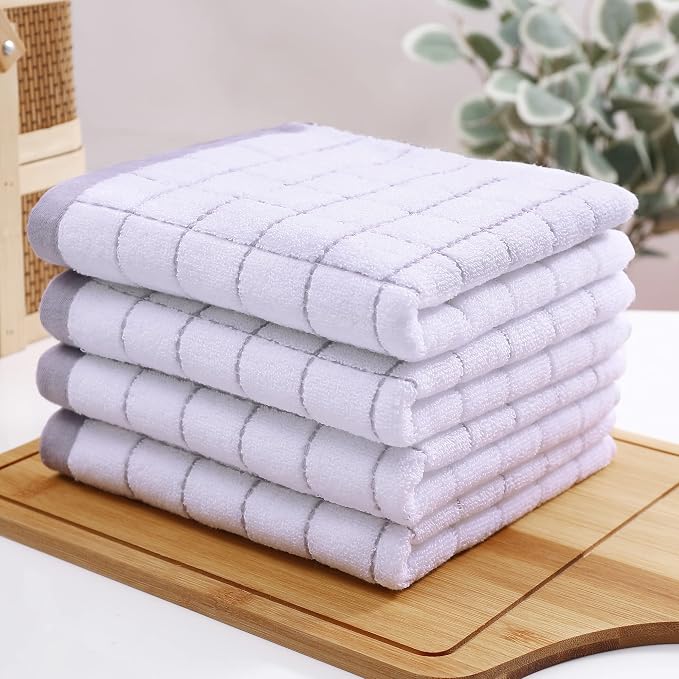 Homaxy 100% Cotton Terry Kitchen Towels, 4 Pack - Image 8