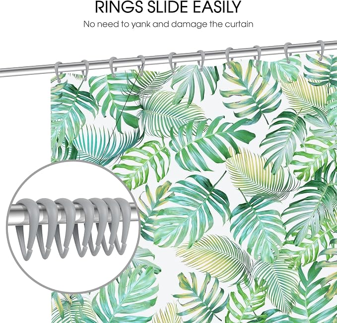 Top-spring Grey Shower Curtain Hooks 12Pcs Drop Shaped Hooks - Image 3