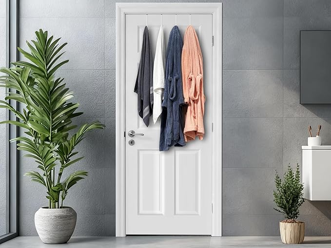 Single Over Door Steel Hooks 8 Pack Fit 1-3/8" Door 5.5" White | Plastic Coated - Image 6