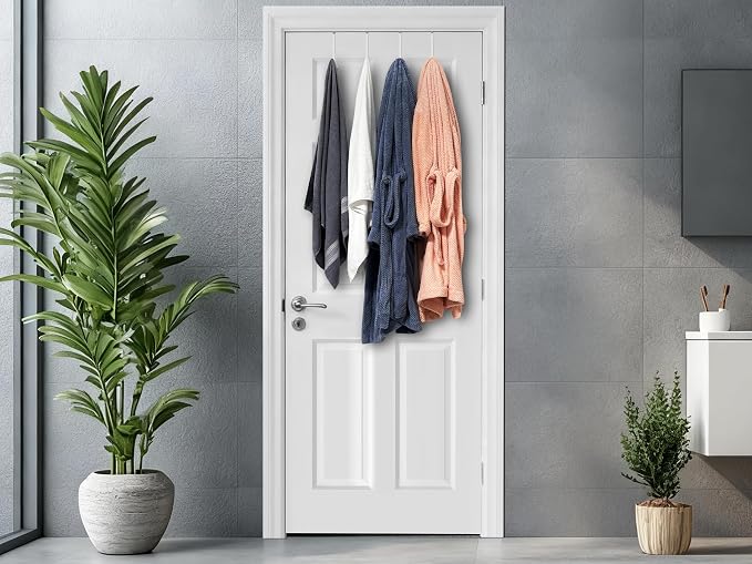 Single Over Door Steel Hooks 6 Pack Fit 1-3/8" Door 5.5" White | Plastic Coated - Image 6